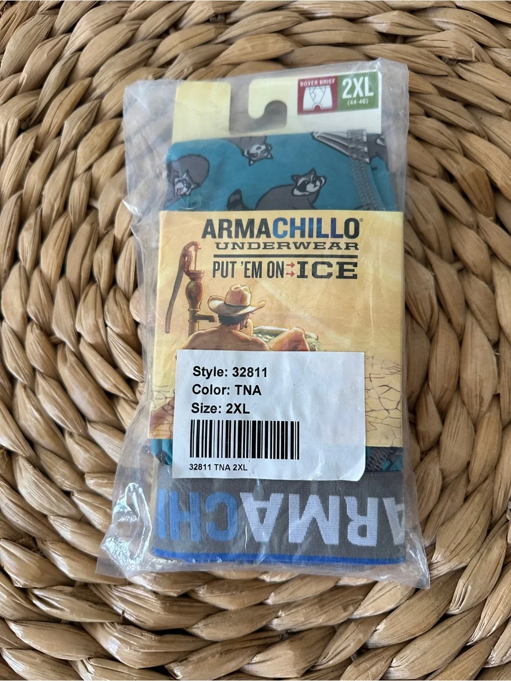 Duluth Trading Co Armachillo Cooling Boxer Briefs 2XL NWT Teal Raccoon